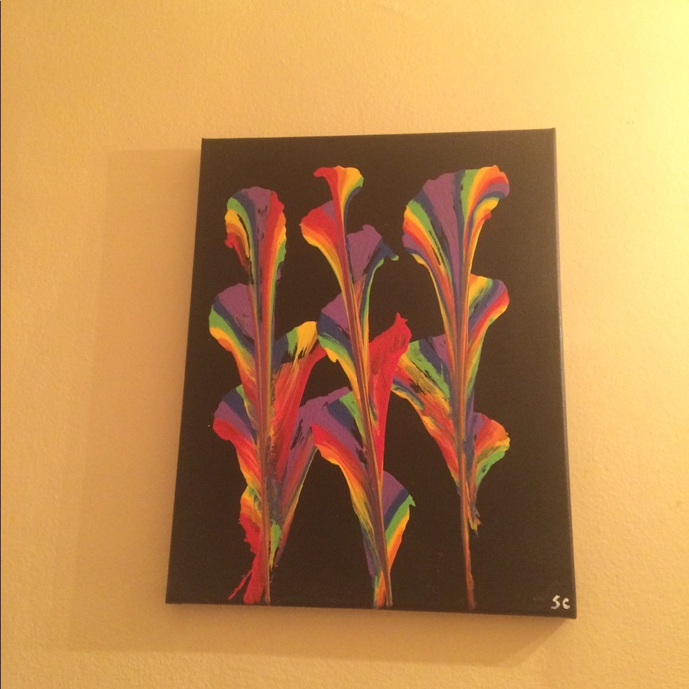 🎈sale Hand painted rainbow floral arrangement